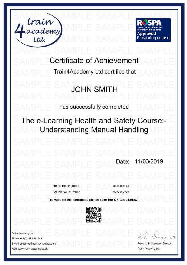 manual handling course