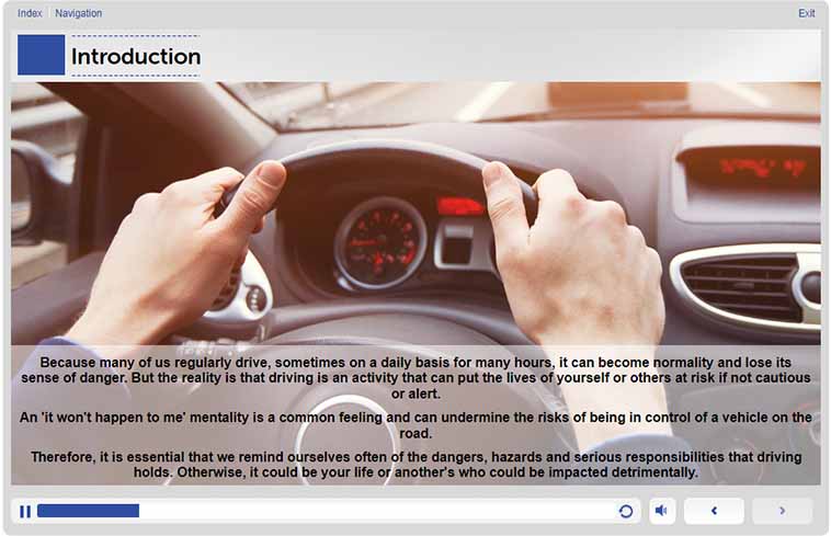 Driving safely Training - Introduction to course