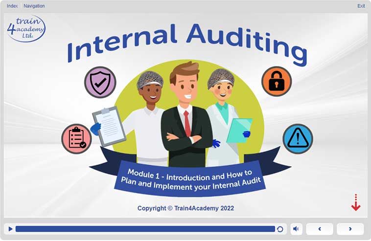 Internal Auditing Training Course - Welcome Screen