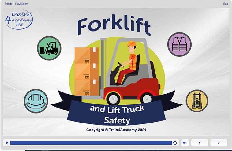 Forklift and Lift Truck Safety Training - Welcome Screen