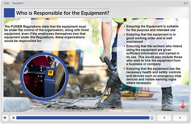 Who is responsible fro the equipment? – Slide 3 – Level 1 - Training in PUWER