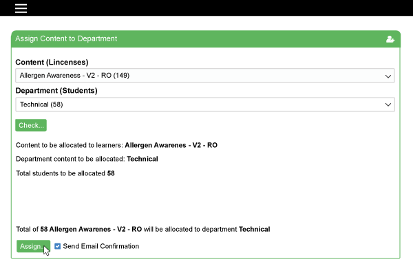 Allocate a group of learners with a course