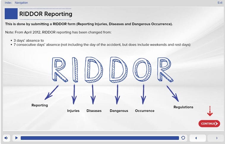 Working at Height Training Course - RIDDOR Reporting, to report injuries, diseases and dangerous occurances